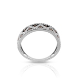 Pierścionek białe złoto z brązowymi brylantami