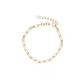 Bransoleta srebrna pozłacana paper clip