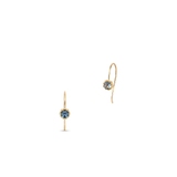 Kolczyki złote z niebieską cyrkonią