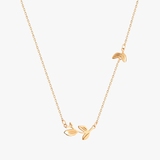 Naszyjnik srebrny pozłacany z motywem roślinnym