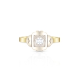 Pierścionek złoty bicolor z brylantem