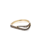 Pierścionek złoty z brązowymi diamentami Karmelowa