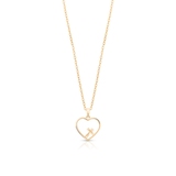 Wisiorek złoty serce z krzyżykiem