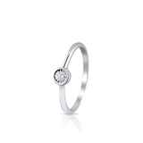 Pierścionek białe złoto z brylantem