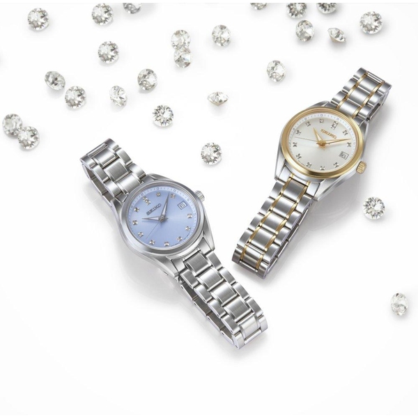 ZEGAREK SEIKO CLASSIC QUARTZ DIAMONDS
