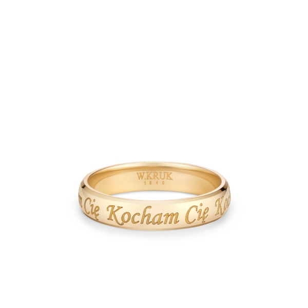 Komplet obrączek złotych KOCHAM CIĘ