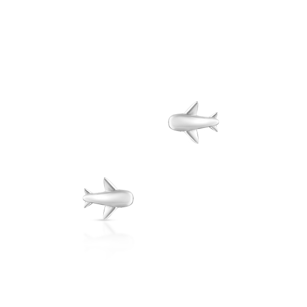 Kolczyki srebrne samoloty