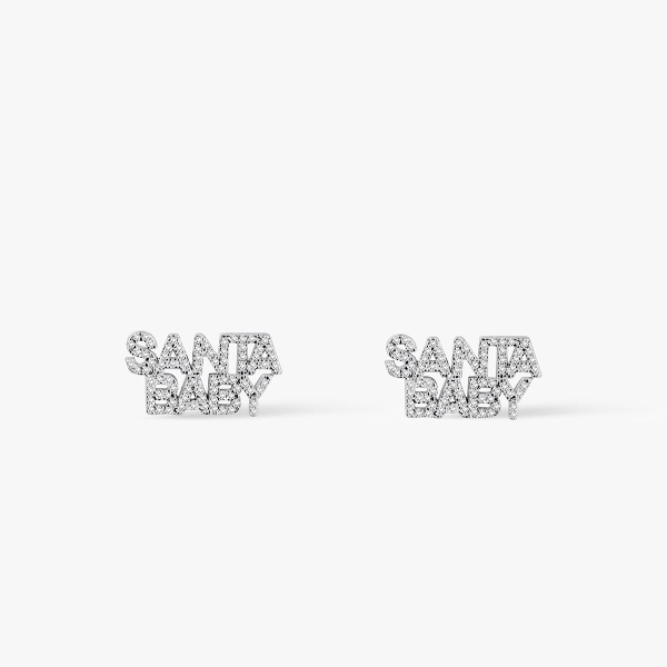 Kolczyki srebrne z cyrkoniami Santa Baby