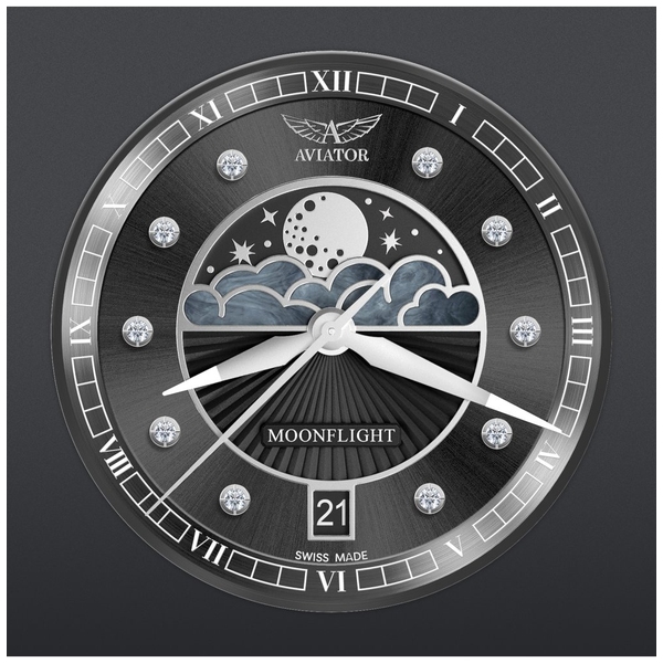 ZEGAREK AVIATOR DOUGLAS MOONFLIGHT DIAMOND EDITION