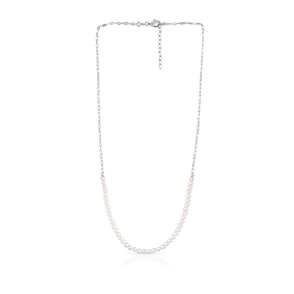 Naszyjnik srebrny z perłami Swarovski