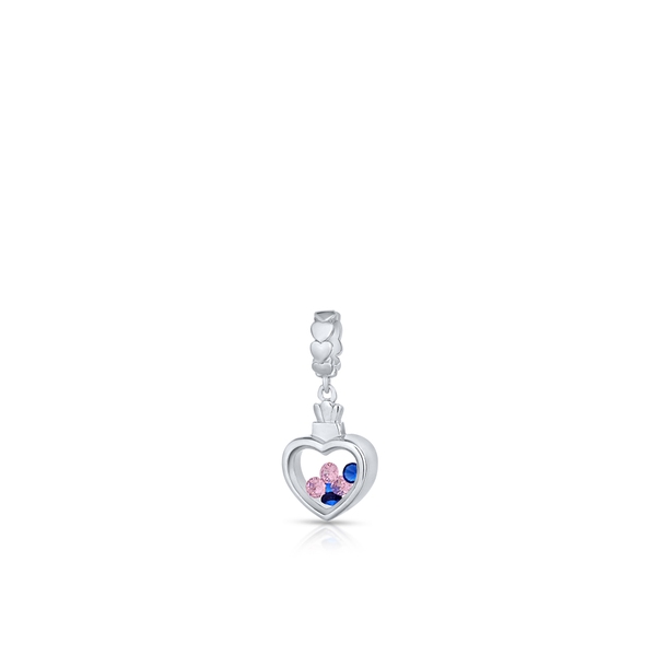 Zawieszka srebrna z kolorowym sercem Lovely Beads