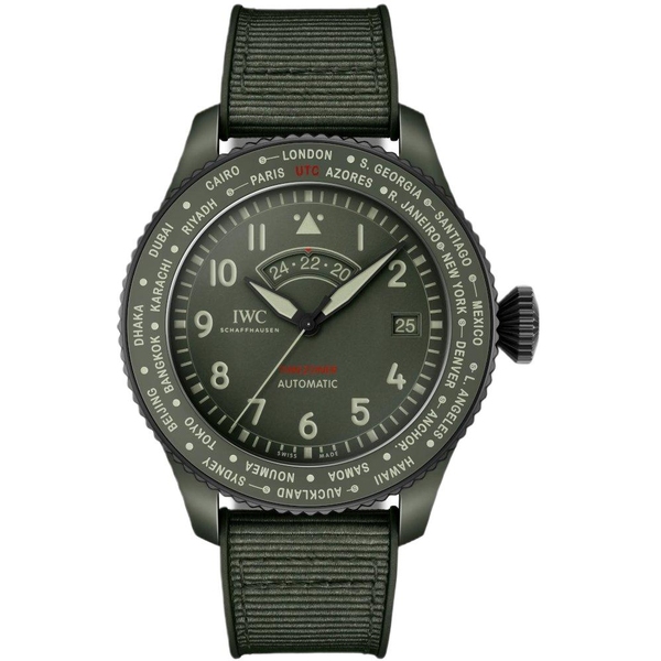 ZEGAREK IWC SCHAFFHAUSEN PILOT'S TIMEZONER TOP GUN WOODLAND