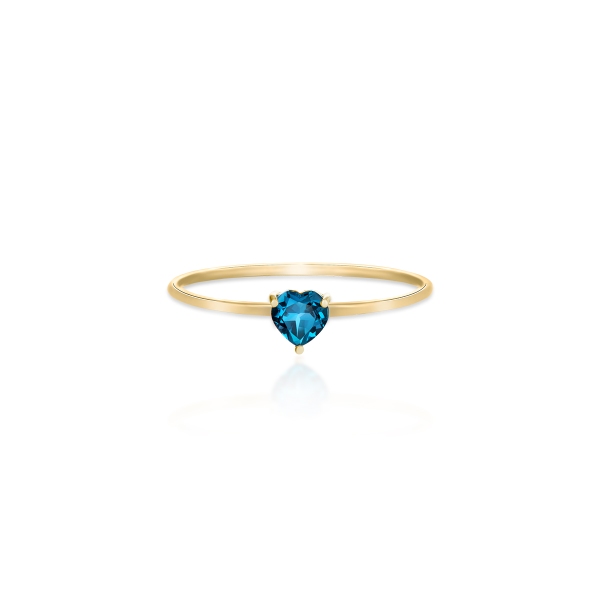 Pierścionek złoty topaz london blue