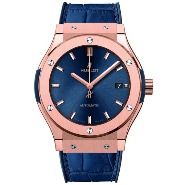 ZEGAREK HUBLOT CLASSIC FUSION KING GOLD BLUE