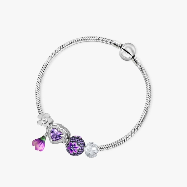Zawieszka srebrna z kwiatowym motywem Lovely Beads