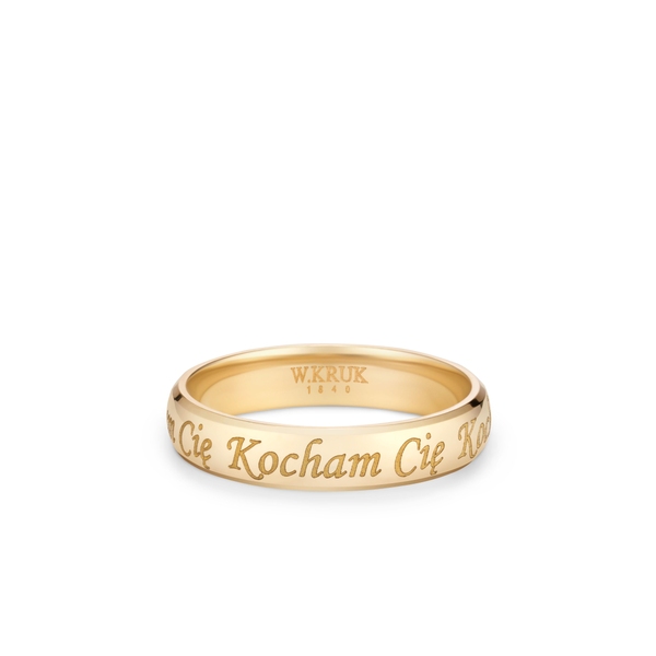 Obrączka złota KOCHAM CIĘ
