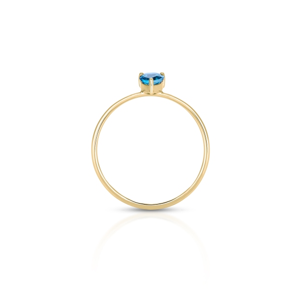 Pierścionek złoty topaz london blue
