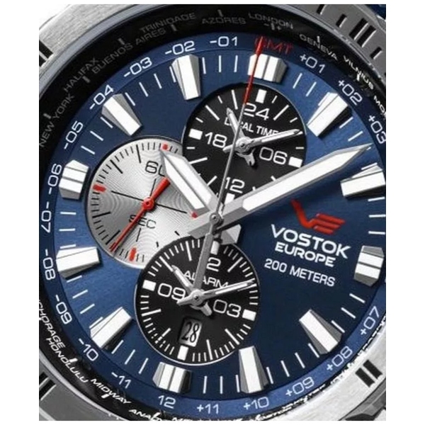 ZEGAREK VOSTOK EUROPE ALMAZ SPACE STATION DUAL TIME
