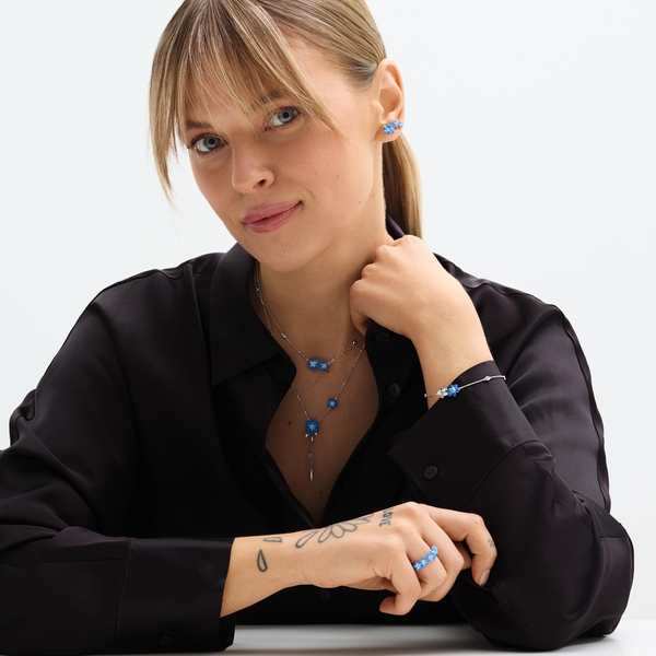 Bransoletka srebrna Kwiaty Nocy Niezapominajki