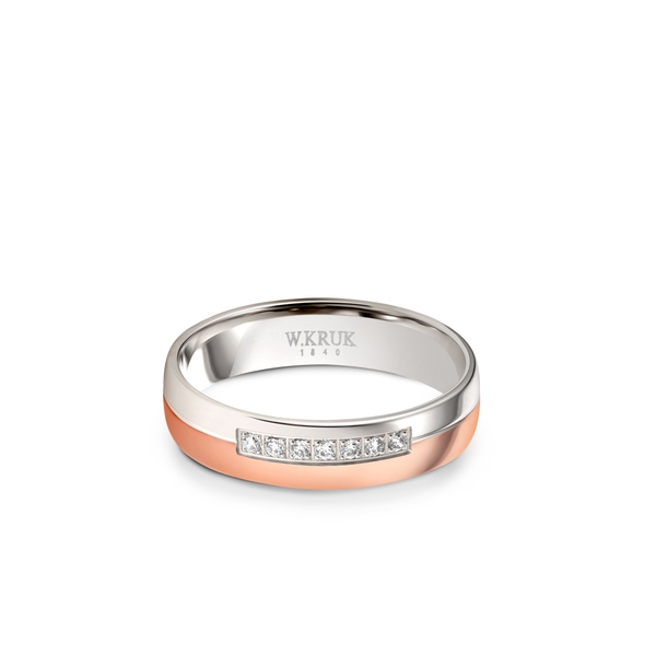 Obrączka złota z brylantami PINK