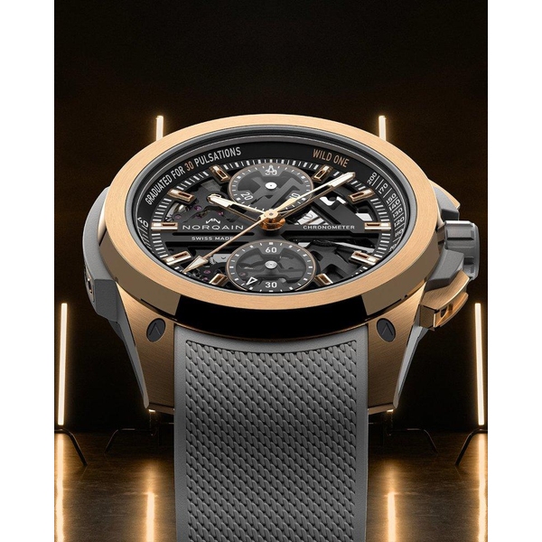 ZEGAREK NORQAIN WILD ONE SKELETON CHRONO RED GOLD LIMITED EDITION