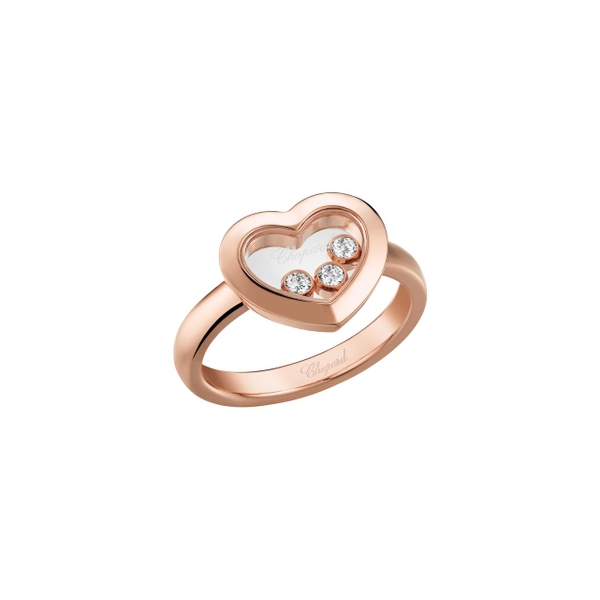 Pierścionek różowe złoto HAPPY HEARTS CHOPARD