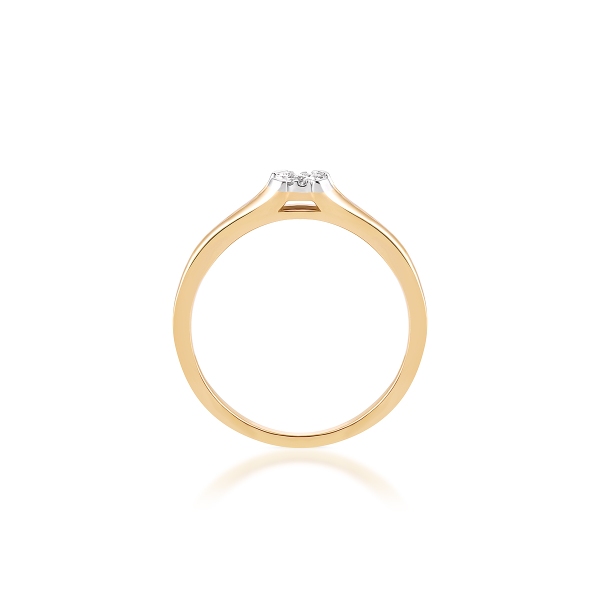 Pierścionek złoty z brylantami