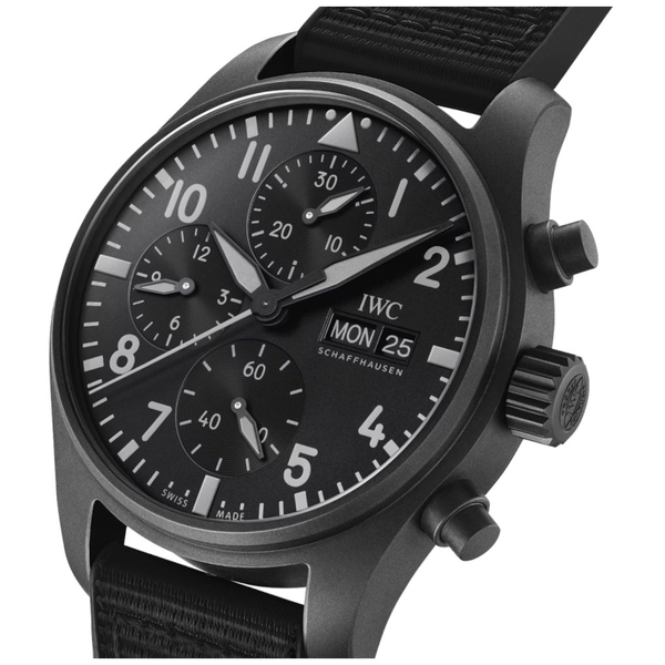 ZEGAREK IWC SCHAFFHAUSEN PILOT'S CHRONOGRAPH 41 TOP GUN CERATANIUM