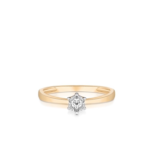 Pierścionek złoty z brylantem