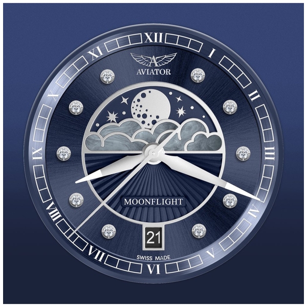 ZEGAREK AVIATOR DOUGLAS MOONFLIGHT DIAMOND EDITION