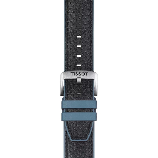 Niebieski pasek Tissot wykonany ze skóry i gumy 22 mm