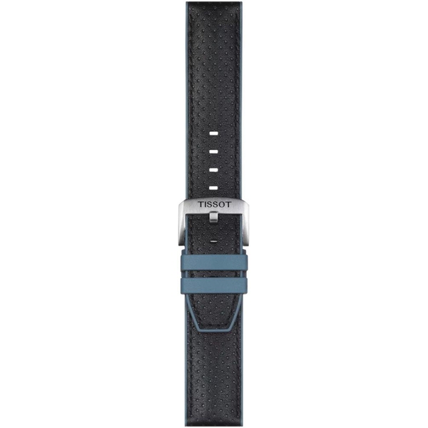 Niebieski pasek Tissot wykonany ze skóry i gumy 22 mm