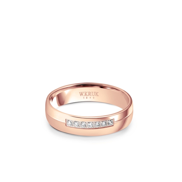 Obrączka złota z brylantami PINK