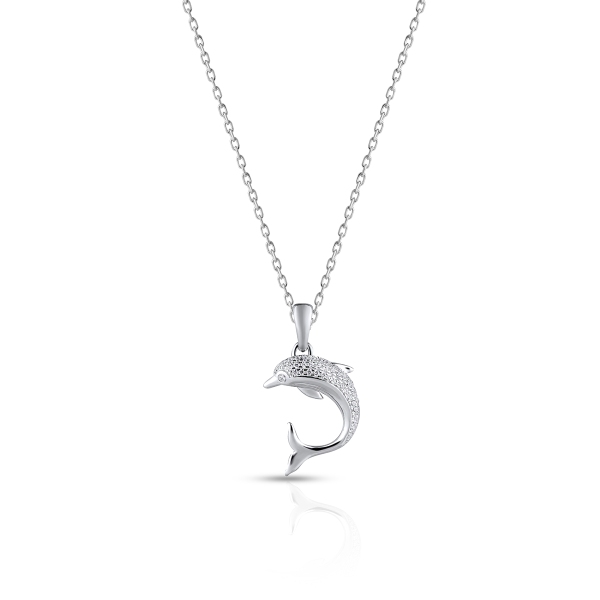 Wisiorek srebrny delfin
