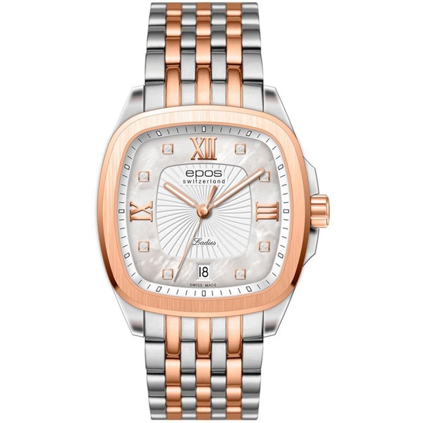 ZEGAREK EPOS QUARTZ LADY SQUARE ROUNDED DIAMONDS