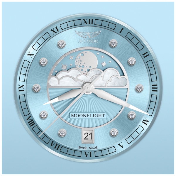 ZEGAREK AVIATOR DOUGLAS MOONFLIGHT DIAMOND EDITION
