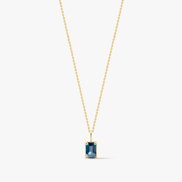 Wisiorek złoty z topazem london blue