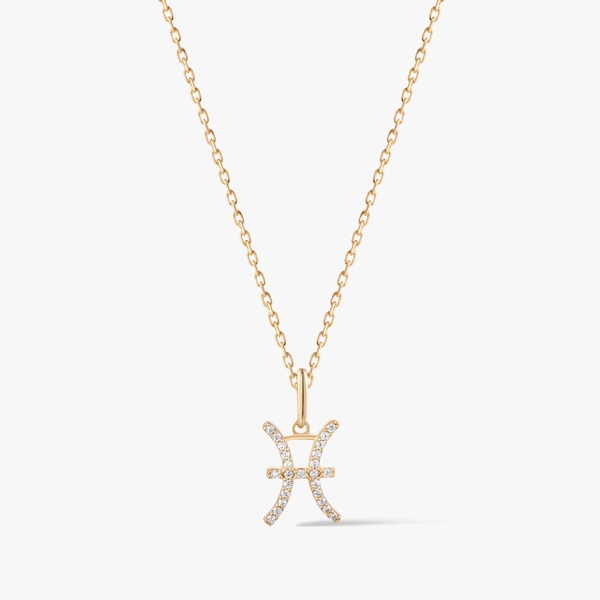 Wisiorek złoty zodiak Ryby
