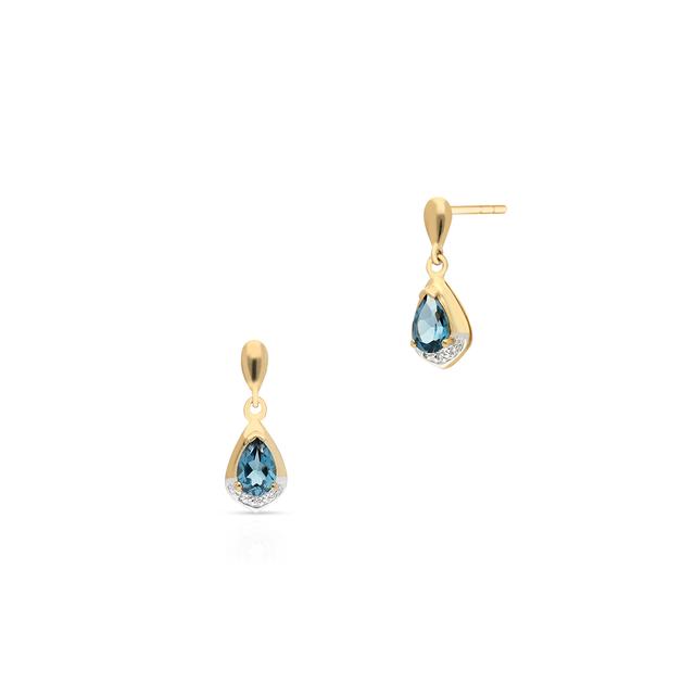 Kolczyki złote bicolor topaz