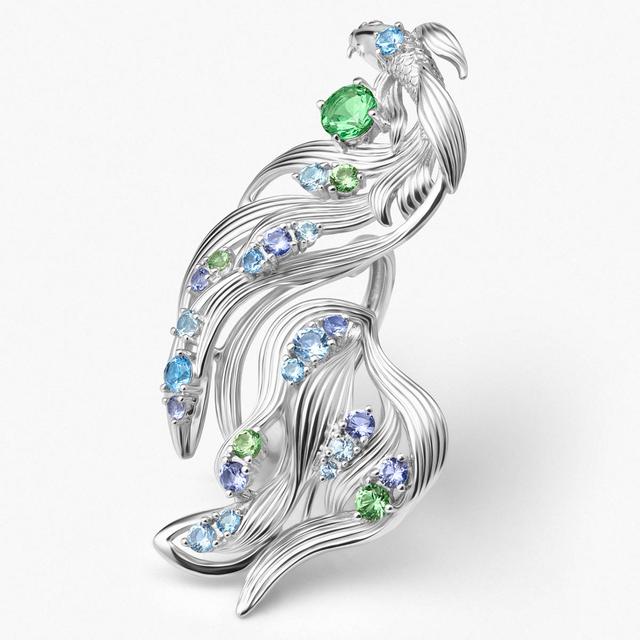 Pierścionek srebrny KOI