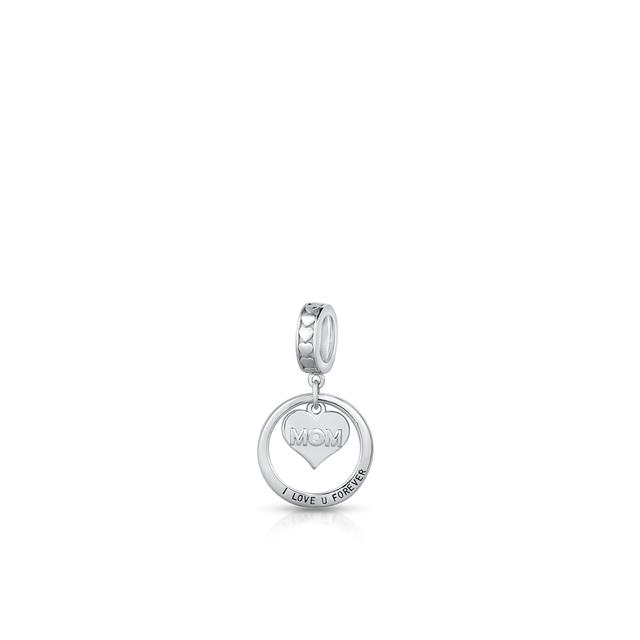 Zawieszka srebrna z napisem Mom Lovely Beads