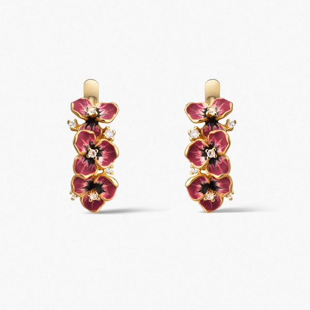 Kolczyki srebrne Kwiaty Nocy Bratki