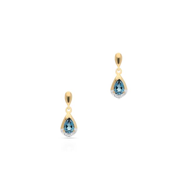 Kolczyki złote bicolor topaz