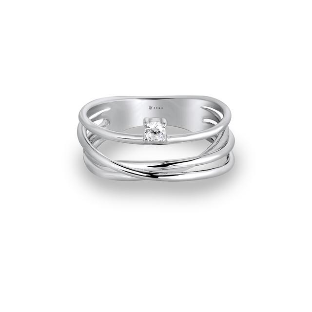 Pierścionek srebrny z cyrkonią