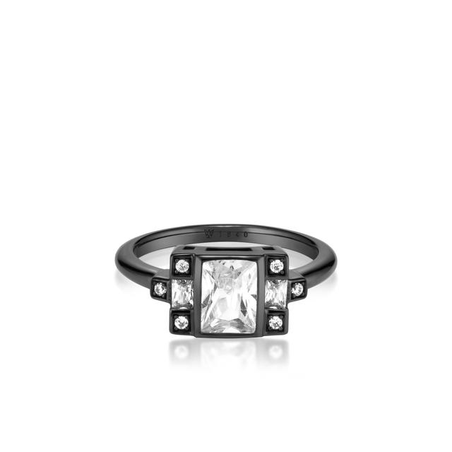 Pierścionek srebrny czarne rodowanie METEORY