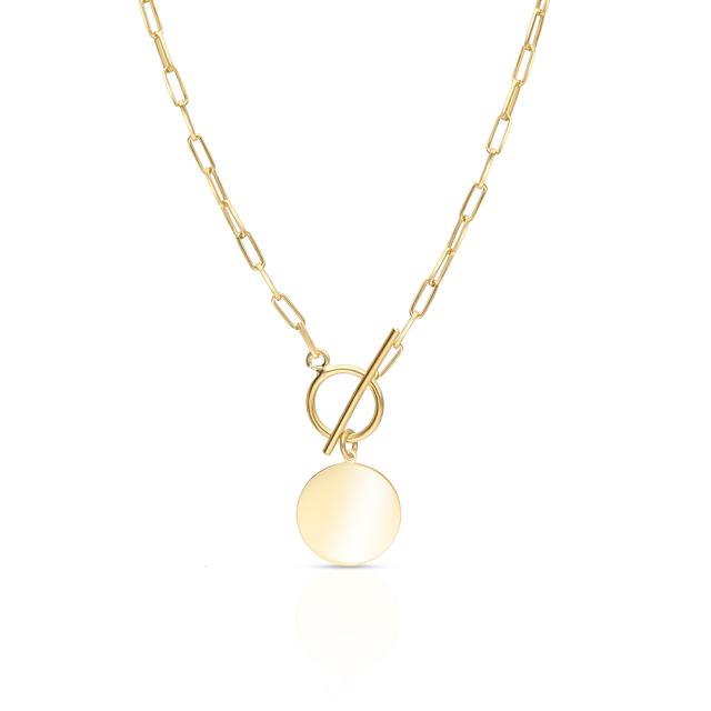 Naszyjnik srebrny pozłacany paper clip