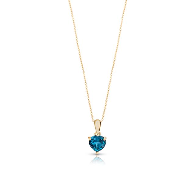 Wisiorek złoty topaz london blue