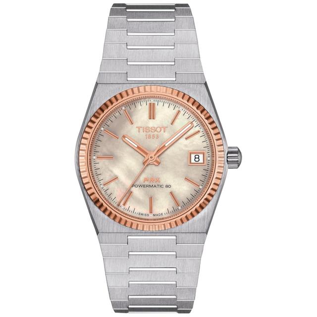 TISSOT PRX POWERMATIC 80 35MM STEEL AND 18K GOLD BEZEL