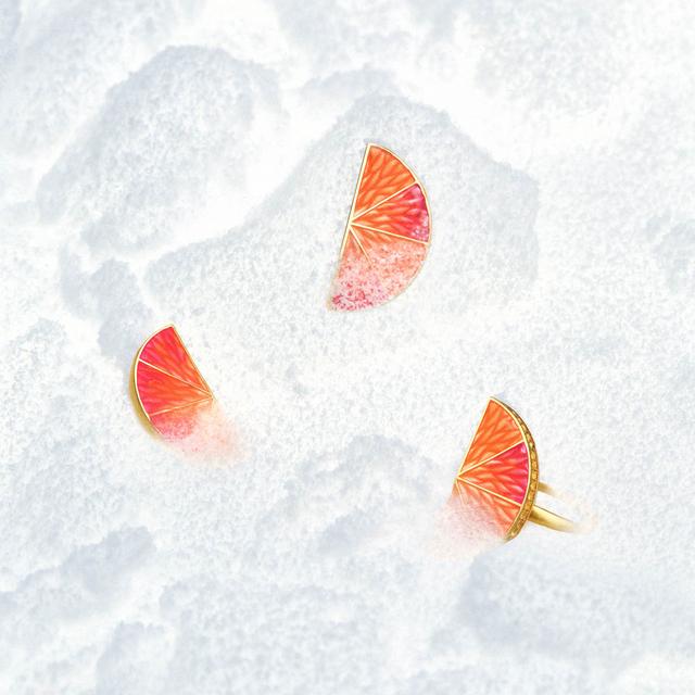 Pierścionek srebrny Kwiaty Nocy Cytrusy