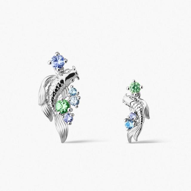 Kolczyki srebrne KOI